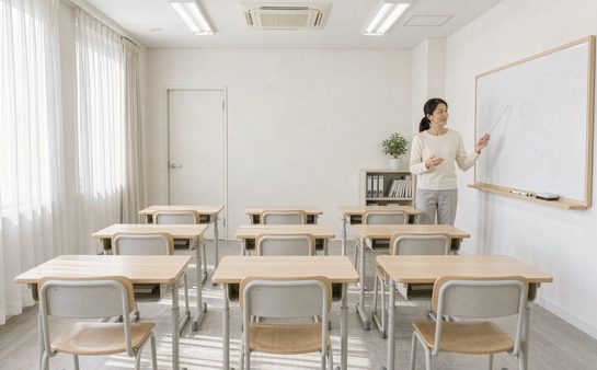 老师在教室白板前讲解
